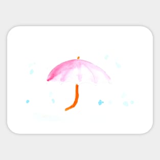 umbrella, rain, cute, holiday, Halloween, illustration, watercolor, festive, good mood, autumn, autumn Sticker